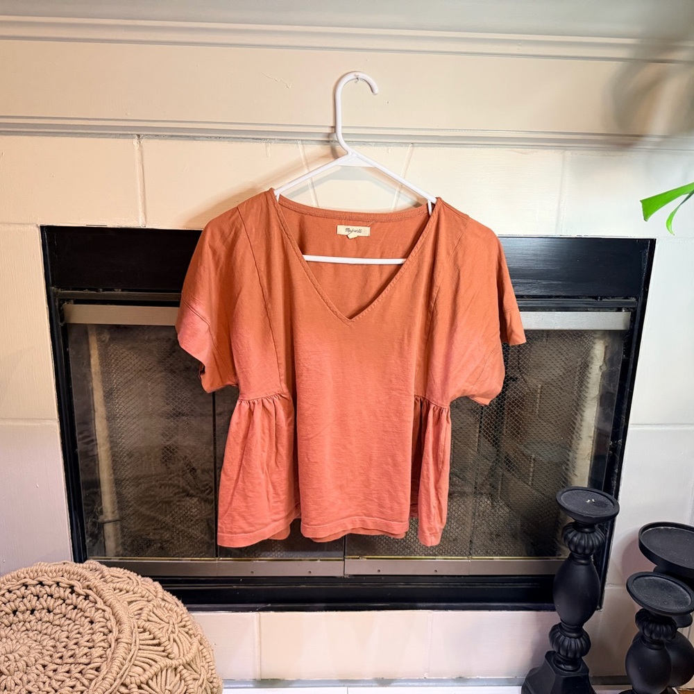 Madewell Women's V-Neck Peplum Top